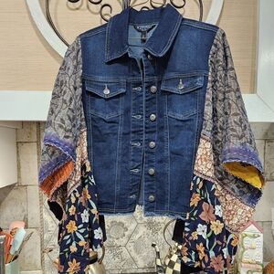 Reimagined Stevie Nicks Denim Jacket With Flowy Sleeves